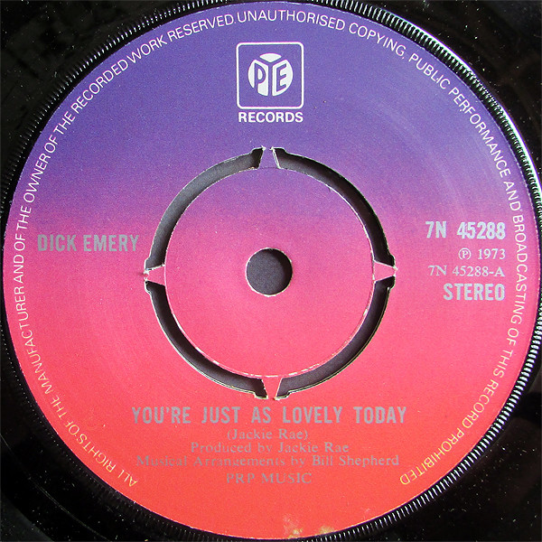 Dick Emery - You're Just As Lovely Today - Used Vinyl Record 7" image 1