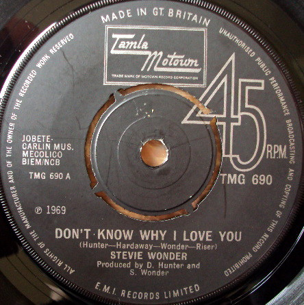 Stevie Wonder - Don't Know Why I Love You - Used Vinyl Record 7" image 1