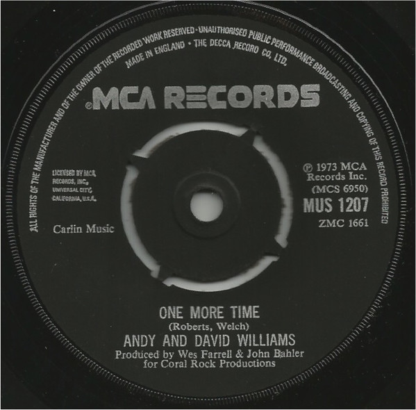 Williams Brothers - One More Time - Used Vinyl Record 7" image 1