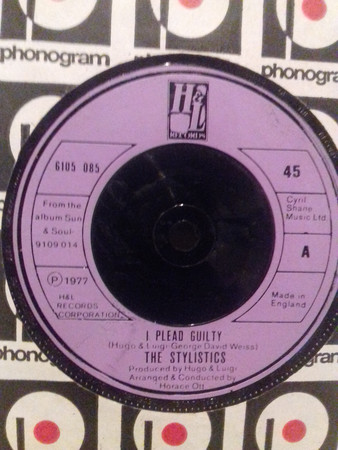 Stylistics - I Plead Guilty - Used Vinyl Record 7" image 1