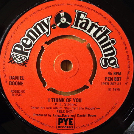 Daniel Boone - I Think Of You - Used Vinyl Record 7" image 1