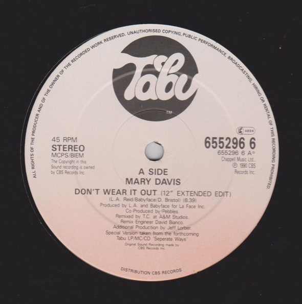 Mary Davis - Don't Wear It Out - Used Vinyl Record 12" image 1