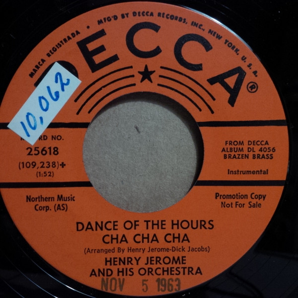 Dance Of The Hours Cha Cha Cha / Three Coins In The Fountain - Cha Cha