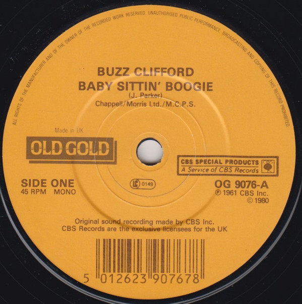 Buzz Clifford - Baby Sittin' Boogie / Roses Are Red - Used Vinyl Recor image 1