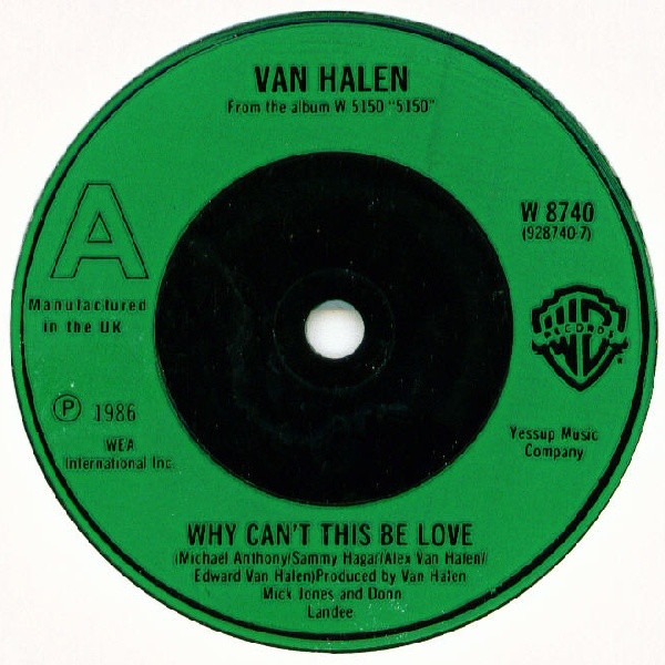 Van Halen - Why Can't This Be Love - Used Vinyl Record 7" image 1