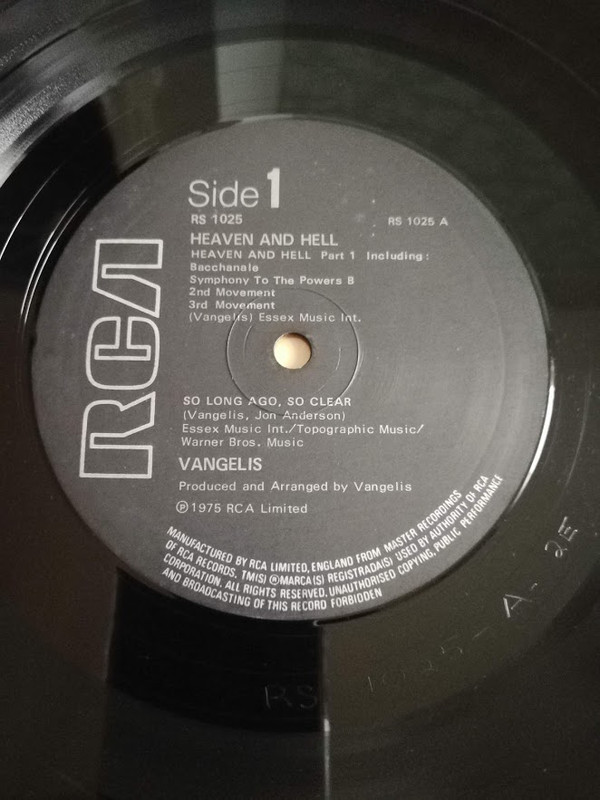 Vangelis - Heaven And Hell - Used Vinyl Record image 1