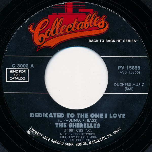 Shirelles - Dedicated To The One I Love / Soldier Boy - Used Vinyl Rec image 1