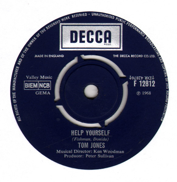 Tom Jones - Help Yourself - Used Vinyl Record 7" image 1