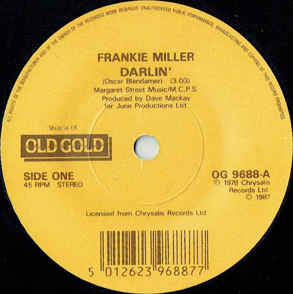 Frankie Miller - Darlin' / Be Good To Yourself - Used Vinyl Record 7" image 1