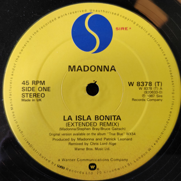 Madonna - La Isla Bonita - Used Vinyl Record 12" image 1