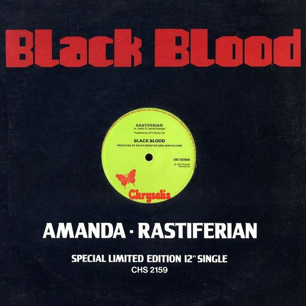 Black Blood - Amanda / Rastiferian - Used Vinyl Record 12" image 1