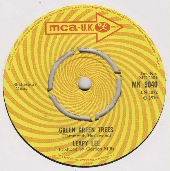 Leapy Lee - Green Green Trees - Used Vinyl Record 7" image 1
