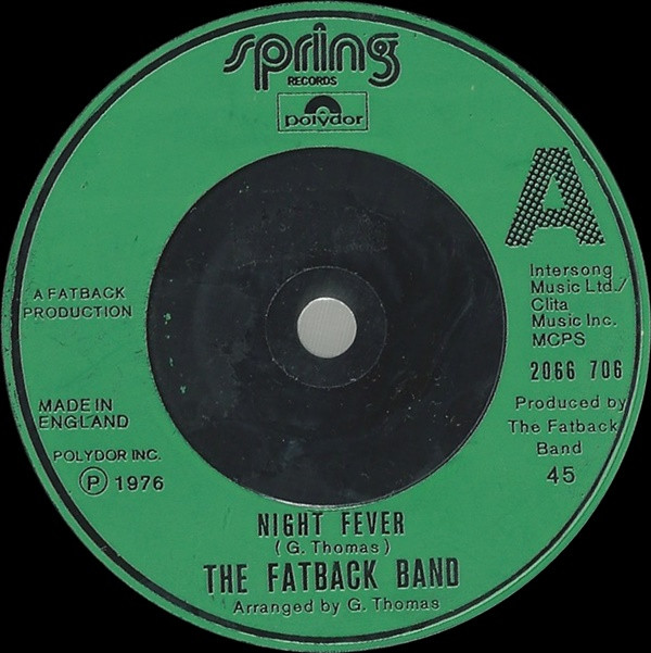Fatback Band - Night Fever - Used Vinyl Record 7" image 1