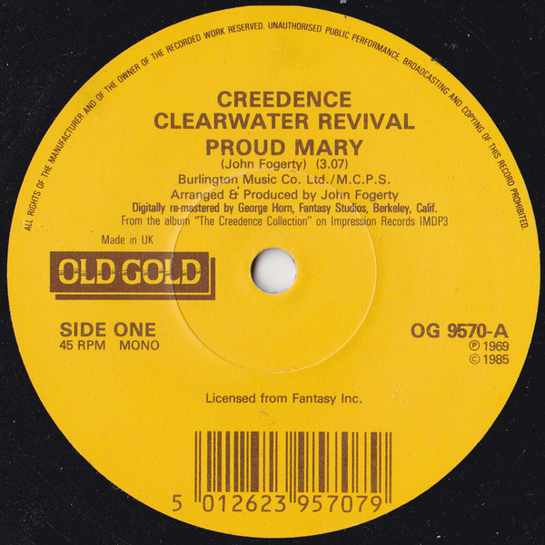 Creedence Clearwater - Proud Mary - Used Vinyl Record 7" image 1