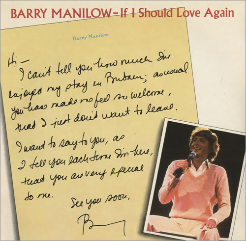 Barry Manilow - If I Should Love Again - Used Vinyl Record 7" image 1