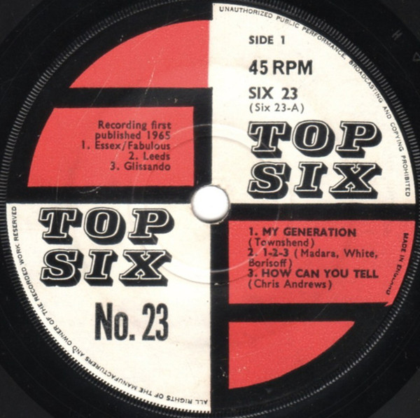 Unknown Artist - Top Six No. 23 - Used Vinyl Record 7" image 1