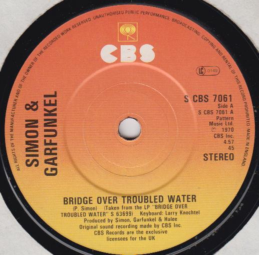 Simon & Garfunkel - Bridge Over Troubled Water - Used Vinyl Record 7" image 1