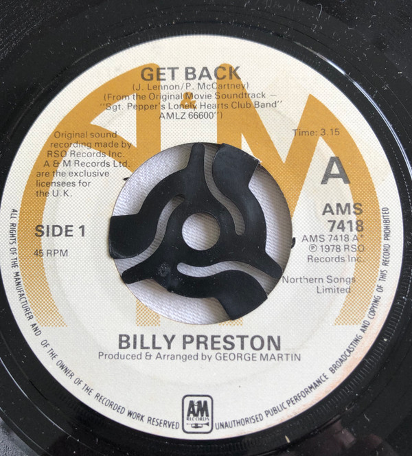 Billy Preston - Get Back - Used Vinyl Record 7" image 1