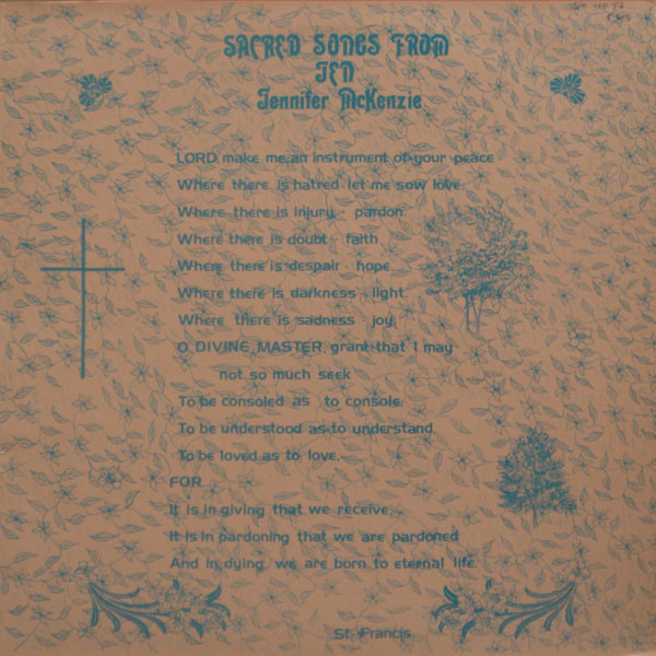 Jennifer Mckenzie - Sacred Songs From Jen - Used Vinyl Record image 1
