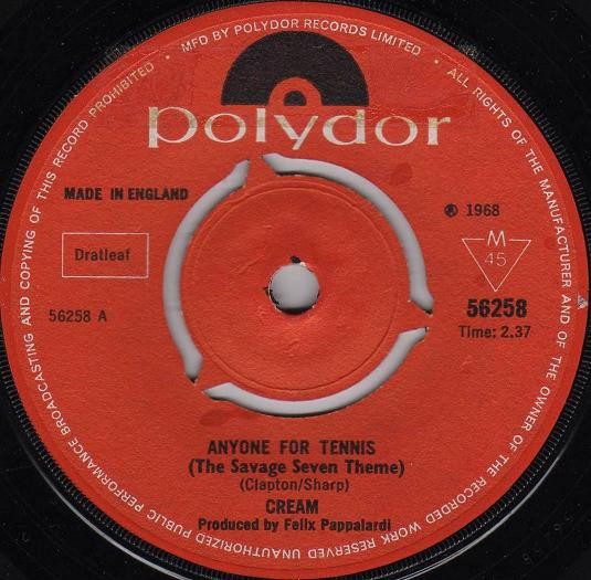Cream - Anyone For Tennis (The Savage Seven Theme) - Used Vinyl Record image 1