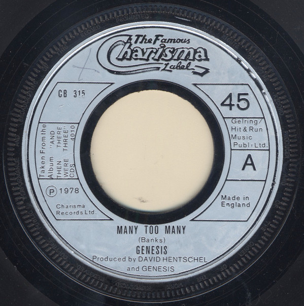 Genesis - Many Too Many - Used Vinyl Record 7" image 1