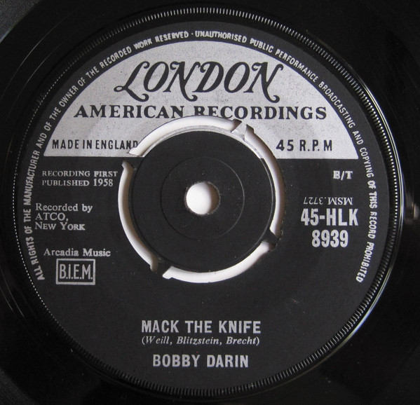 Bobby Darin - Mack The Knife - Used Vinyl Record 7" image 1
