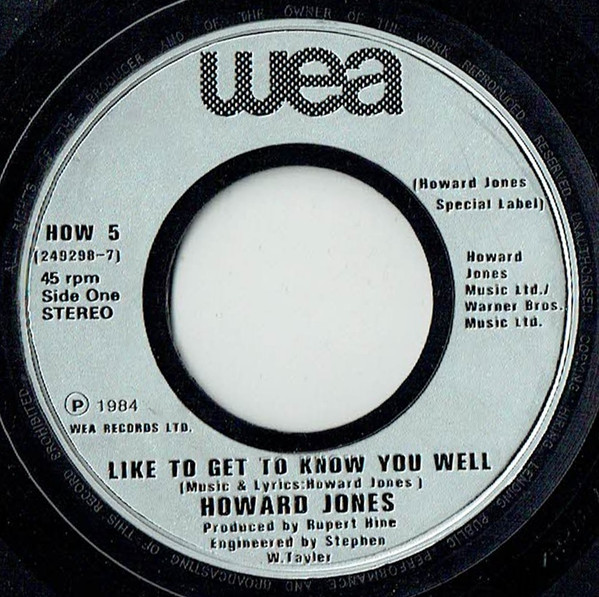 Howard Jones - Like To Get To Know You Well - Used Vinyl Record 7" image 1