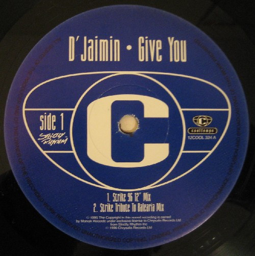 Djaimin - Give You - Used Vinyl Record 12" image 1