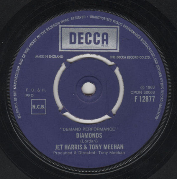 Jet Harris And Tony - Diamonds - Used Vinyl Record 7" image 1