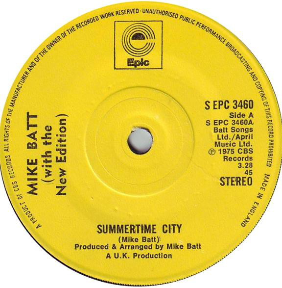 Mike Batt - Summertime City - Used Vinyl Record 7" image 1