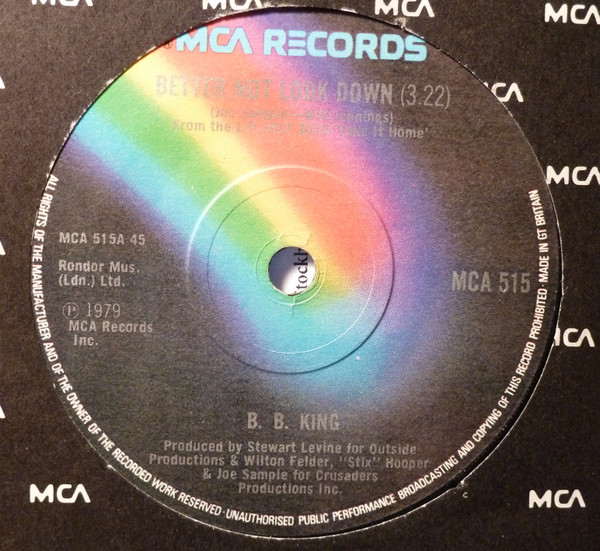 B.B. King - Better Not Look Down - Used Vinyl Record 7" image 1