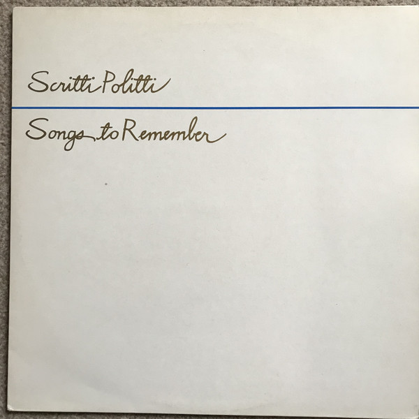 Scritti Politti - Songs To Remember - Used Vinyl Record image 1