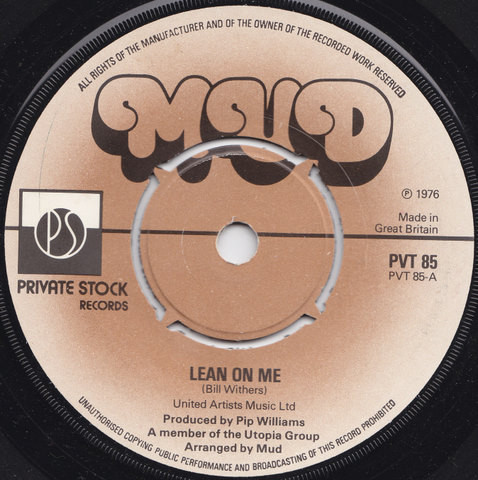 Mud - Lean On Me - Used Vinyl Record 7" image 1