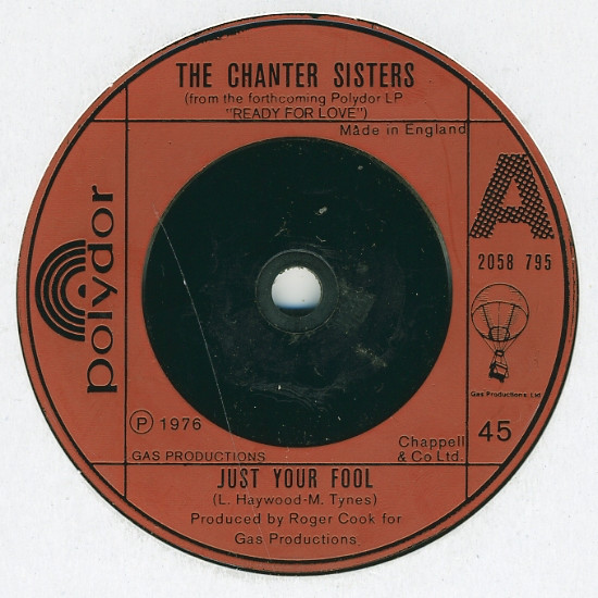 Chanter Sisters - Just Your Fool/History - Used Vinyl Record 7" image 1