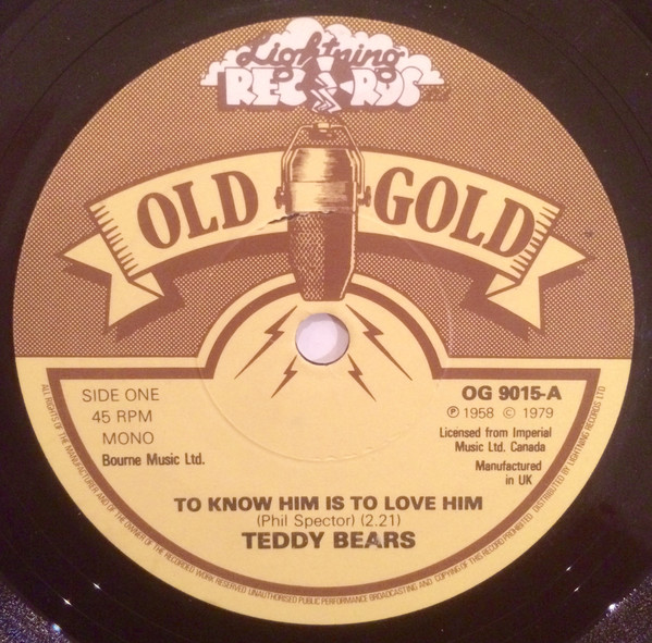 Teddy Bears - To Know Him Is To Love Him / Endless Sleep - Used Vinyl image 1
