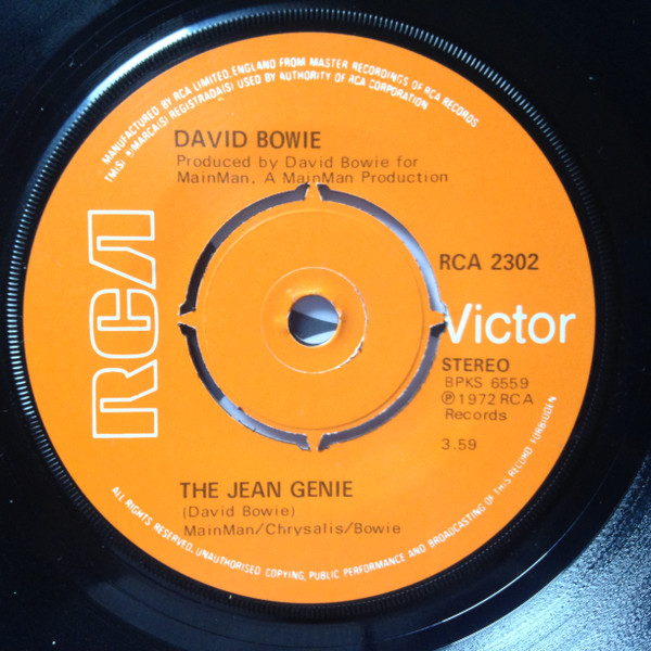 David Bowie - Jean Genie - Used Vinyl Record 7" image 1