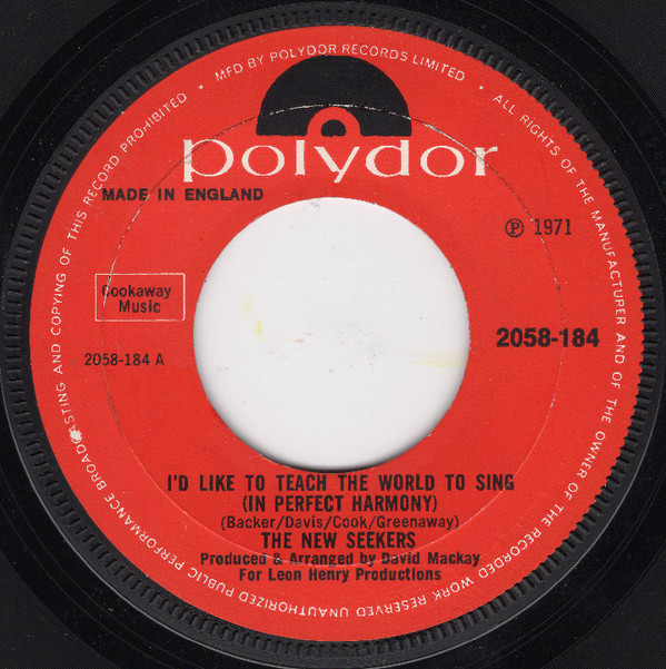 New Seekers - I'd Like To Teach The World To Sing (In Perfect Harmony image 1