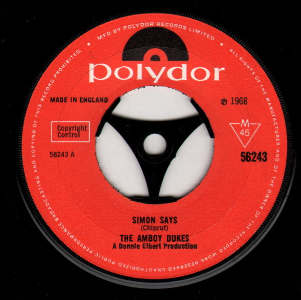Amboy Dukes - Simon Says - Used Vinyl Record 7"