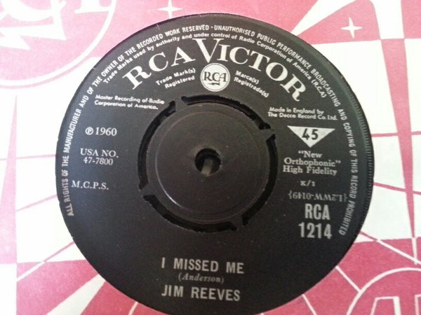 Jim Reeves - Am I Losing You / I Missed Me - Used Vinyl Record 7" image 1