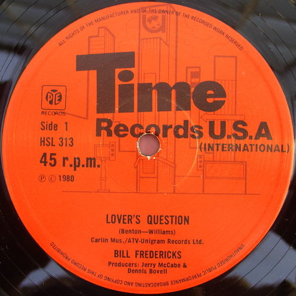 Bill Fredericks - Lover's Question / Take Two - Used Vinyl Record 12" image 1