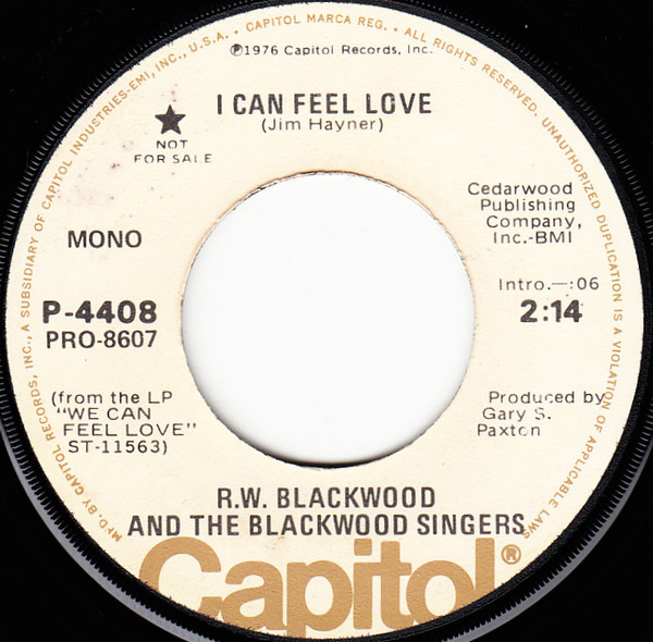 R.W. Blackwood & The - I Can Feel Love - Used Vinyl Record 7" image 1