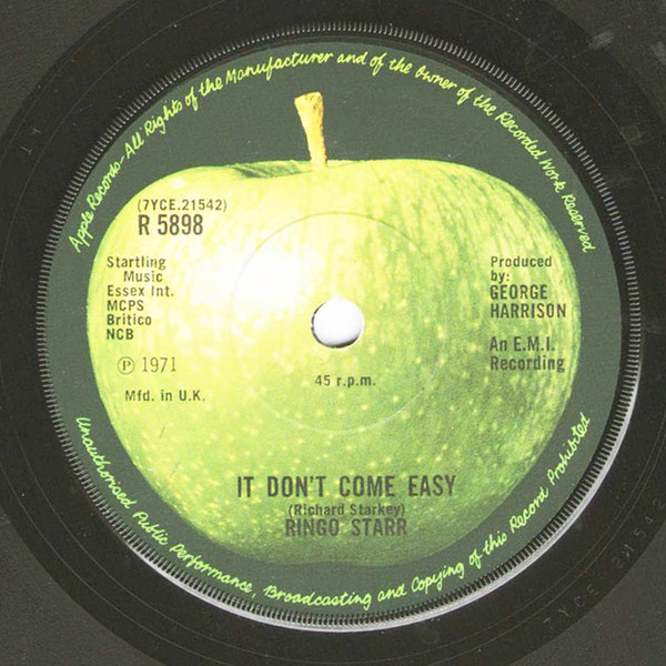 Ringo Starr - It don't come easy - Used Vinyl Record 7" image 1