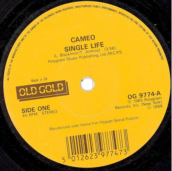 Cameo - Single Life / She's Strange - Used Vinyl Record 7" image 1