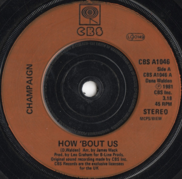 Champaign - How 'Bout Us - Used Vinyl Record 7" image 1