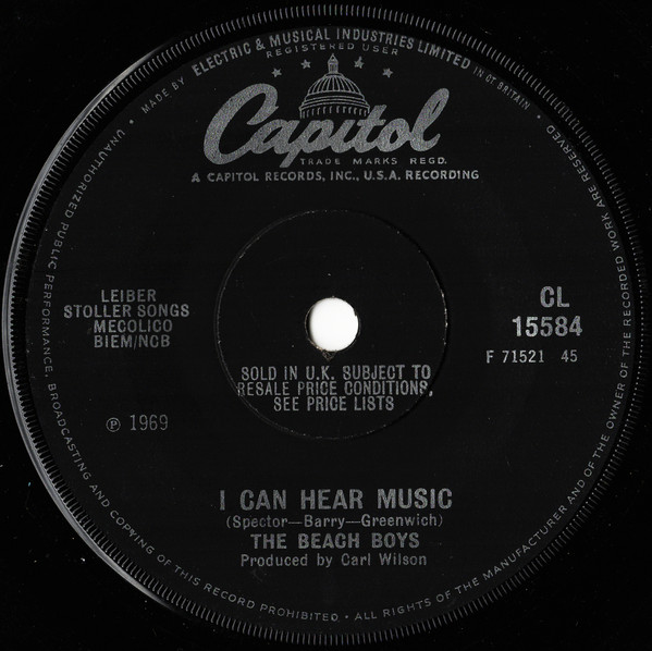 Beach Boys - I Can Hear Music - Used Vinyl Record 7" image 1