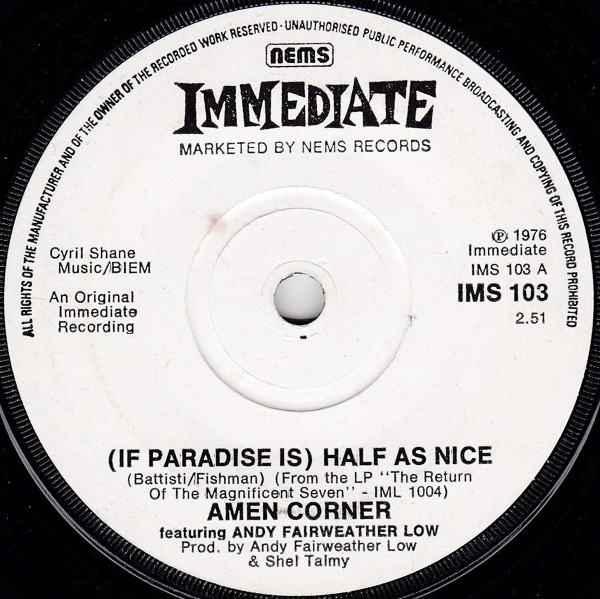 Amen Corner - (If Paradise Is) Half As Nice - Used Vinyl Record 7" image 1