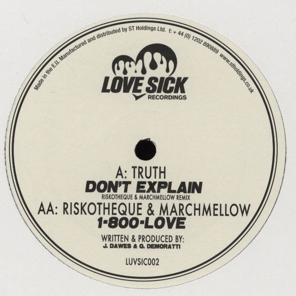 Truth - Dont Explain ( &  Remix) / 1-800-Love - Vinyl Record 12" image 1