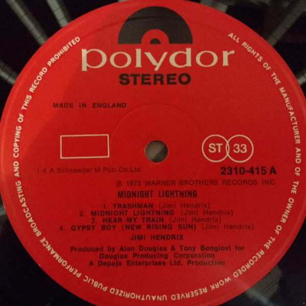 Jimi Hendrix - Midnight Lightning - Used Vinyl Record image 1