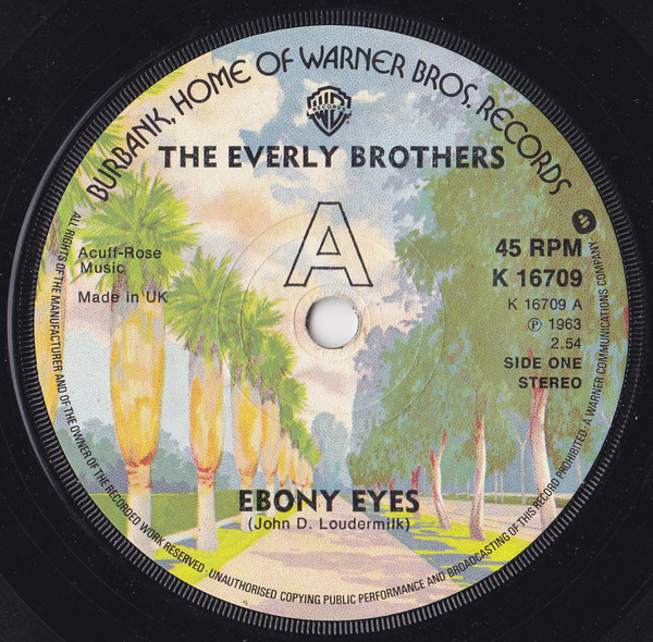 Everly Brothers - Ebony Eyes - Used Vinyl Record 7" image 1