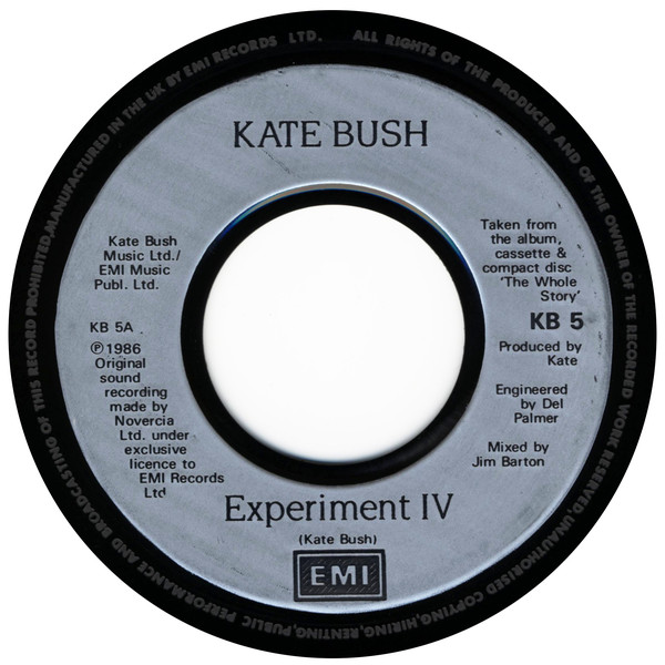 Kate Bush - Experiment IV - Used Vinyl Record 7" image 1